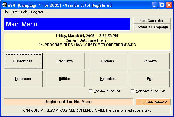 AV4 Software for Avon Reps Screenshot